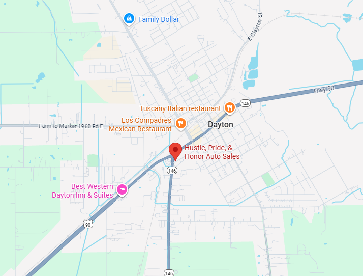 Hustle Pride Honor Auto Sales Map